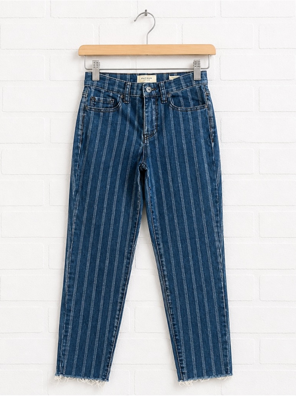 PacSun Blue Pinstripe Straight-Leg Jeans